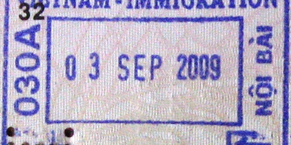 Штамп о въезде во Вьетнам в паспорте